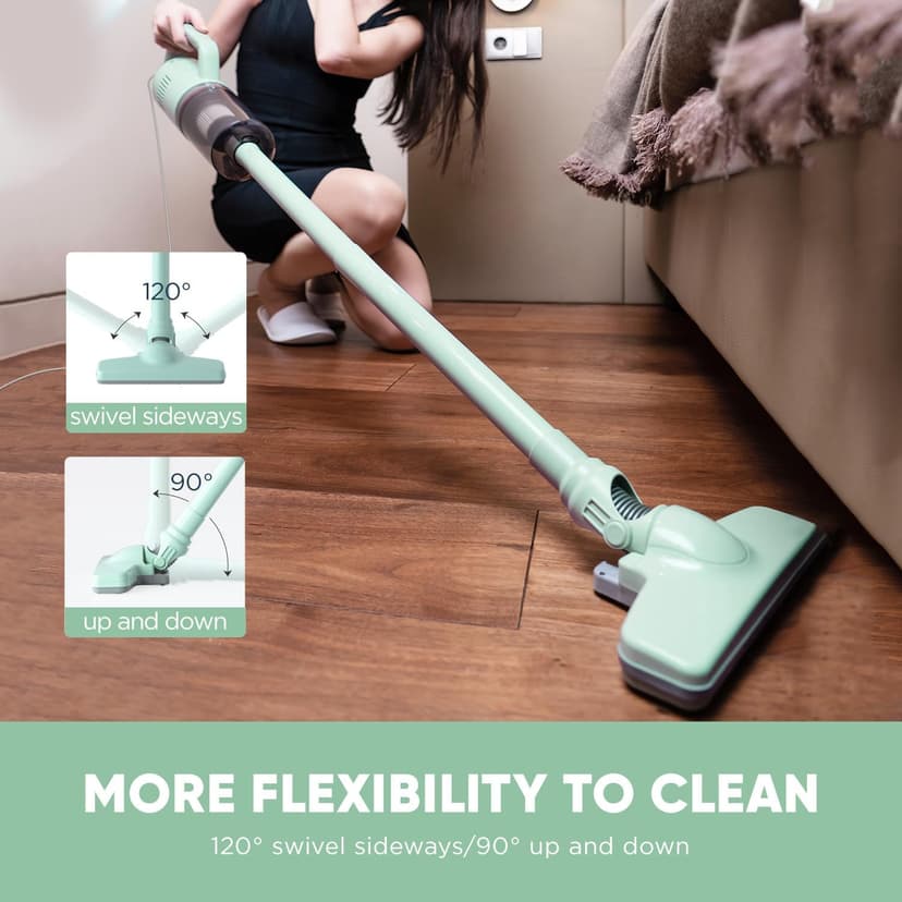 Stick Vacuum Cleaner, Corded Handheld Vacuum Cleaner Mini Electric Broom for Pet Hair Hardwood Floor Cat Litter Cleaning (13ft-Cord)