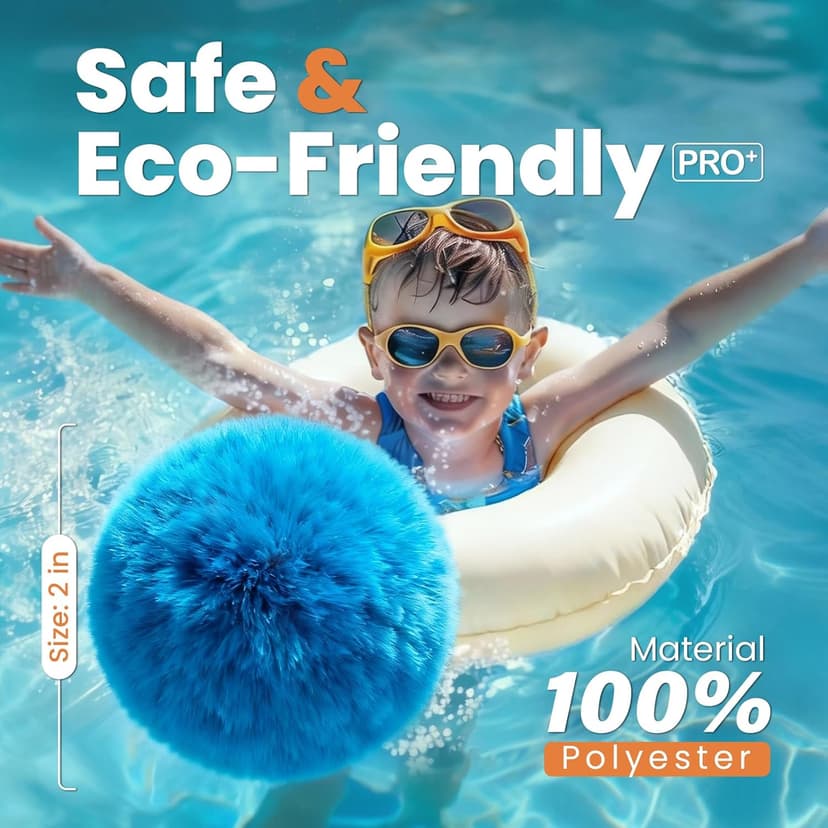 3.1 lbs Pool Filter Balls for Sand Filters, Reusable Blue Filter Media Balls for All Sand Filter Systems, Efficient & Lightweight Pool Sand Filter Balls, Replaces 100 lbs Pool Filter Sand