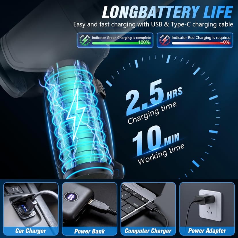 IHE Car Vacuum Cleaner, 15000Pa Handheld Cordless Rechargeable Wet & Dry Vacuum, 120W High Power for Car, Pet, Home, Office Cleaning, Washable HEPA Filter, Multi-Nozzles