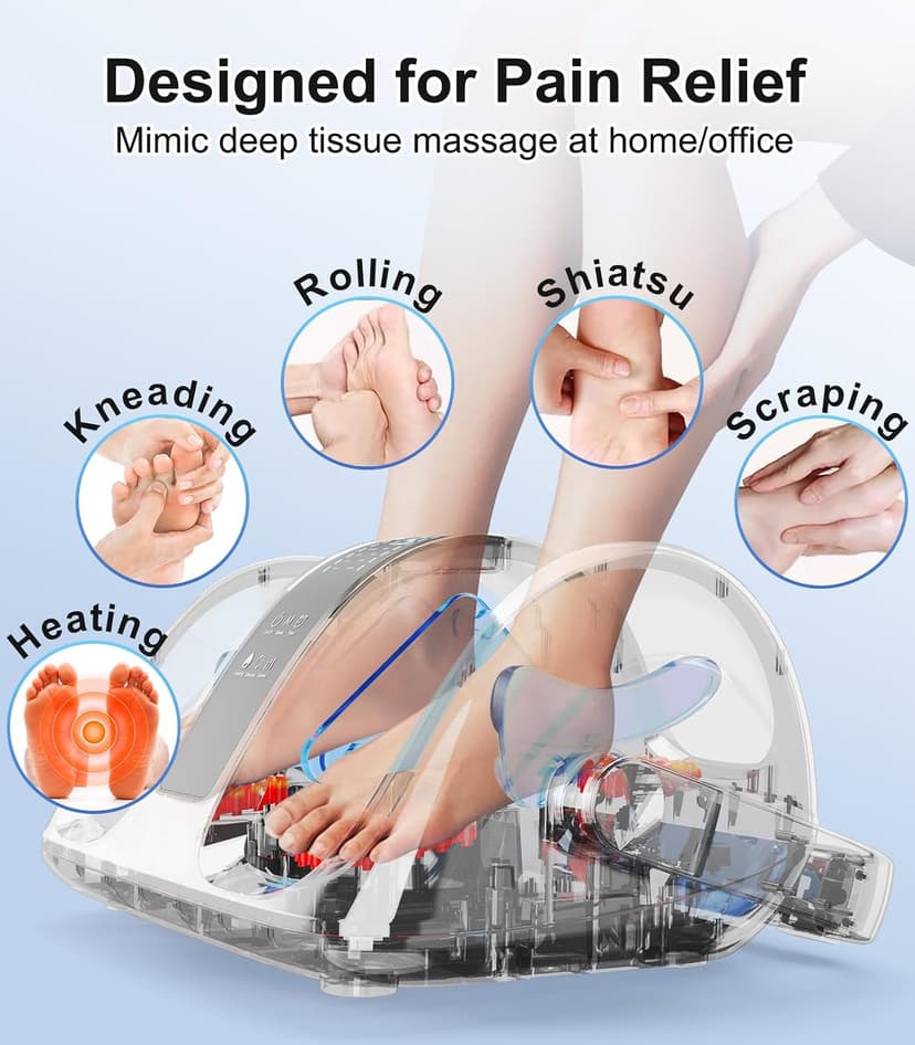 CARESKY® Shiatsu Foot Massager with Heat and Remote-FSA Eligible HSA Electric Deep Kneading Foot Massager for Neuropathy, Plantar Fasciitis, Massage Feet/Leg/Calf/Ankle, Gifts for Women and Men B0D83GDVG8
