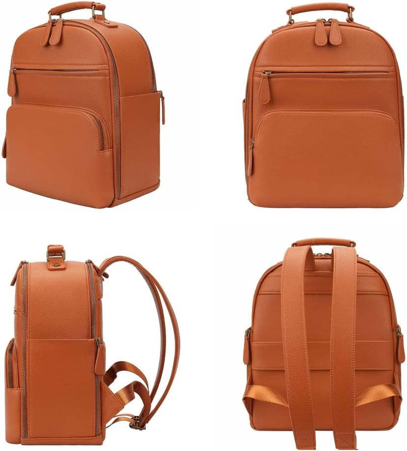 Divvia Small Camera Backpack, Classic PU Leather for DSLR, Professional Camera Bag for Photographers with 11 Inch Pad/Tablet Compartment, 10L Brown