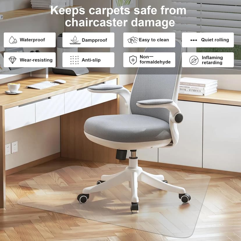 Office Chair Mat for Hard Floors,36"x48" Desk Mat for Chair for Hardwood Floor,Non-Slip Hard Floor Protector Desk Chair Mat for Home,Vinyl Floor Mat for Kids & Pets - Not for Carpet (Clear)