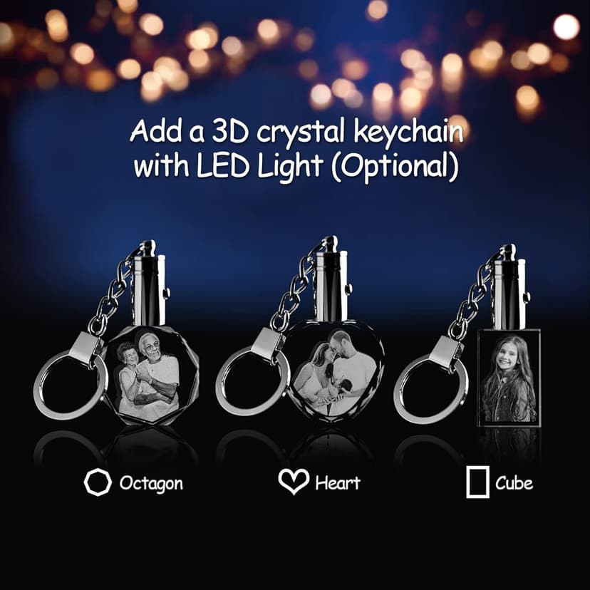 3D Crystal Photo, Christmas Personalized Gift,Customized Gifts for Wife, Women, Him, Her, Dad and Mom. Custom Picture Gifts for Christmas, Father's Day, Birthday, Wedding, Anniversary, Memorial, Picture Gift for Pet Lovers.