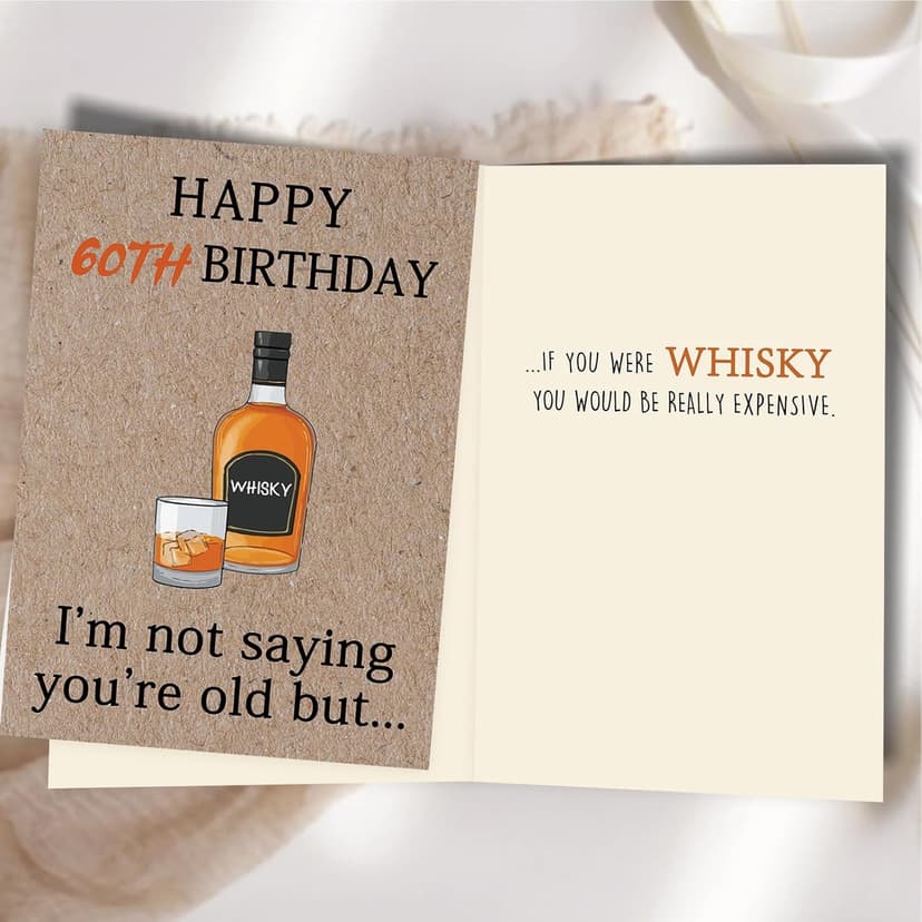 Funny 60th Birthday Cards Gifts for Women Men Her Him, 60 Year old Birthday Decorations for Dad Mom Husband Wife