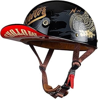 Baseball Motorcycle Half Helmet DOT Approved for Adults Universal Hat Style Helmet with Adjustable Quick Release Buckle Fits Bicycle Cruiser Scooter