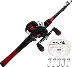 Kilitn Fishing Rod and Reel Combo, Baitcasting Combo Baitcast Reel 5 Foot Durable Fiberglass Telescopic Rod with Fishing Line Full Kits Comfortable Handle