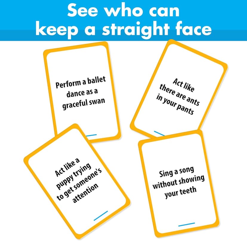 BRAVEBUG You Laugh You Lose Game - Funny Charades Kids Games - Board Games for Kids & Teens - Try Not to Laugh Challenge - Sleepover Party Supplies for Girls, Birthday Game for Family, Kids & Girls
