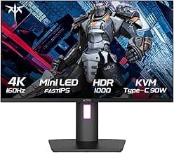 KTC 27 Inch 4K Gaming Monitor, Mini LED, Fast IPS, HDR1000, Built-in Speakers, HDMI2.1, DP1.4, Type-C 90W, 160Hz/144Hz Computer Monitor, Vesa Wall Mount