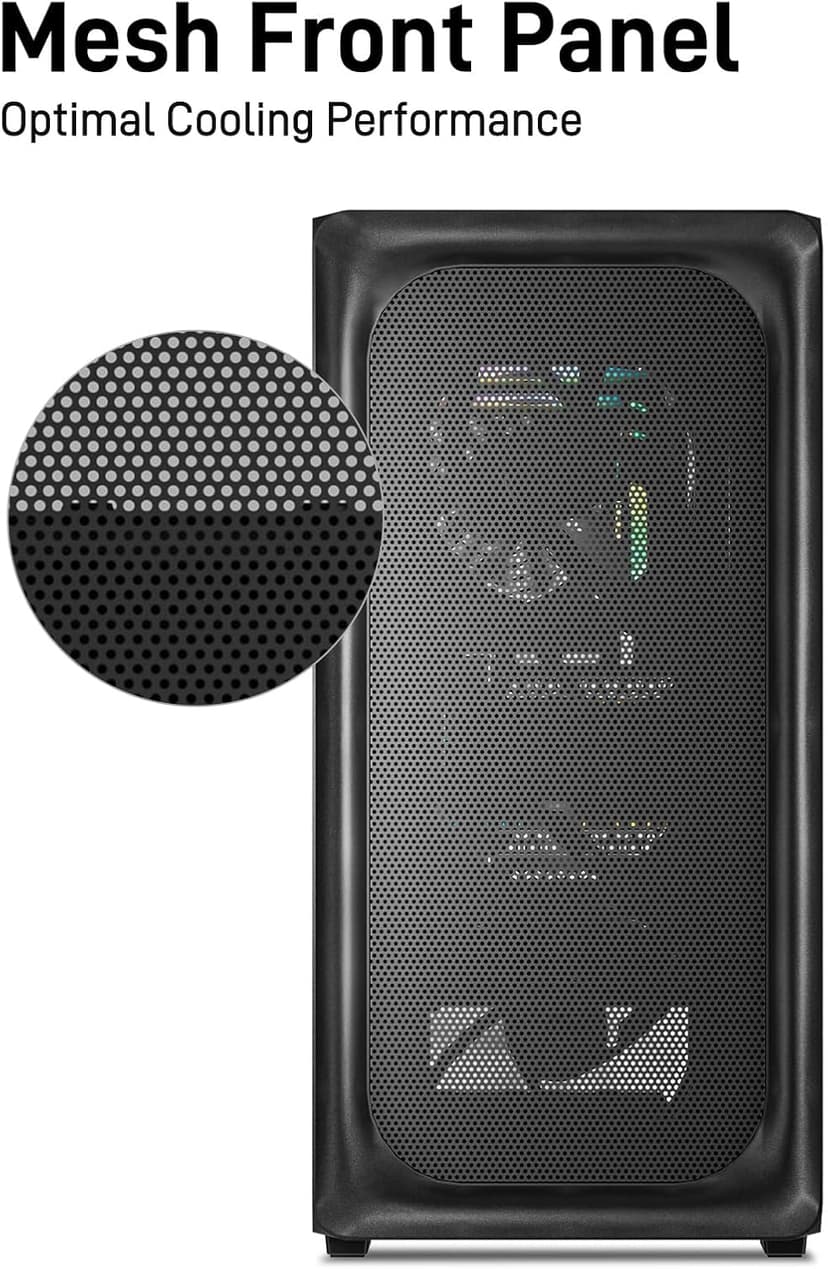 DARKROCK EC2 Black ATX Mid Tower PC Case, Type-C Ready, Supports 50 Series Graphics Cards, Tempered Glass Side Panel, up to 8 x 120mm Cooling Fans & 1 x 360mm Radiator, 1 x Pre-Installed Fan