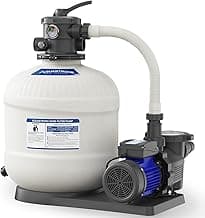 AQUASTRONG 20in Sand Filter Pump for Above Ground Pool with Timer, 2 HP, 8917 GPH Pool Pumps Above Ground for Pools Up to 38000 GAL, Pool Filter With 6-Way Valve, Improved Circulation and Filtration