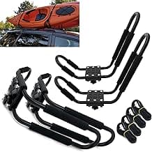 Taelakeni 2 Pairs Kayak Carrier Racks, Universal Cars Kayak Roof Rack (4 Racks)