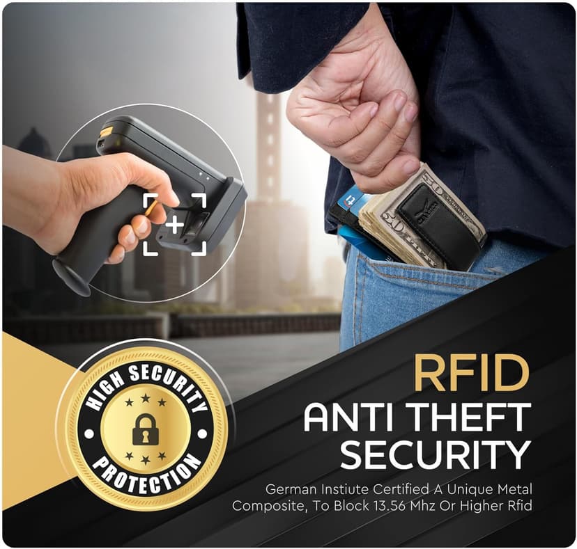 Claasico Money Clip Leather Wallet For Men Slim Front Pocket RFID Blocking with Super Strong Magnetic