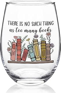 Futtumy Gifts for Book Lovers Women, Book Lover Wine Glasses 17oz, Gifts for Readers Book Lovers, Funny Reading Bookish Book Lovers Gift for Birthday Christmas Mother's Day