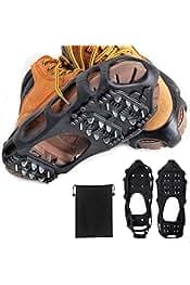 Shaddock Fishing Ice Snow Traction Cleats Crampons Anti-Slip Snow Shoes Cleats Walking on Snow Ice Winter Walking Boots Cleats for Men Women