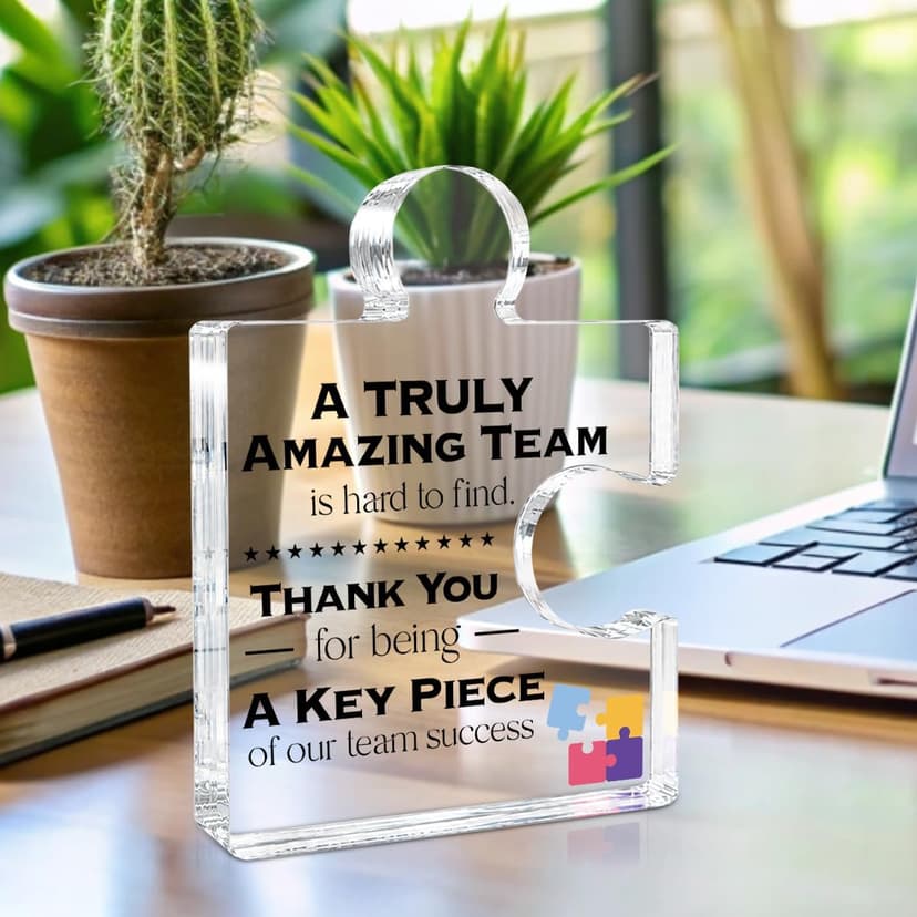 Teamwork Gift Best Team Ever Gifts a Truly Amazing Team Is Hard to Find Acrylic Puzzle Piece Plaque Office Decor Team Thank You Appreciation Gifts for Coworkers Colleagues Employees B0DQXPCPLH