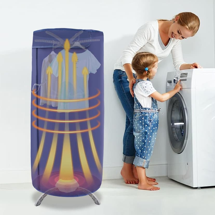 Portable Clothes Dryer, Upgraded Large Capacity for Families, Remote Control, Large Capacity Travel Electric Dryer for Apartments, RV, Shoes, Underwear