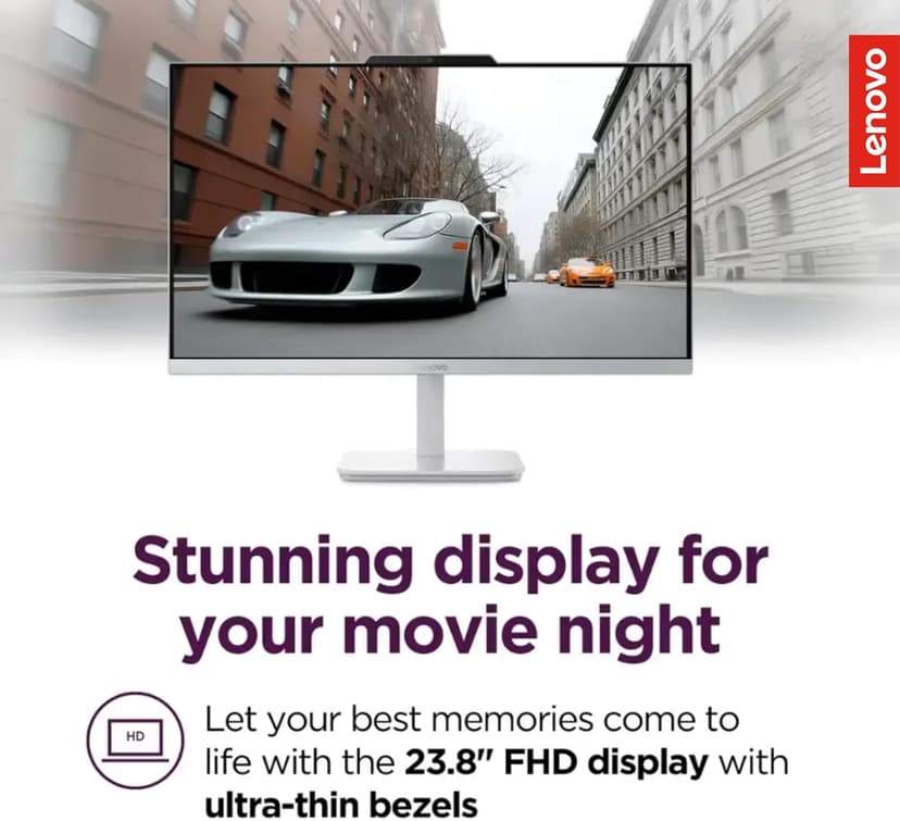 Lenovo IdeaCentre Everyday Tasks 24" Full HD All-in-One Desktop Computer • Lifetime Office 365 for The Web • Intel 4-Cores • 512GB External and 256GB SSD • 8GB RAM • Keyboard and Mouse • Windows 11