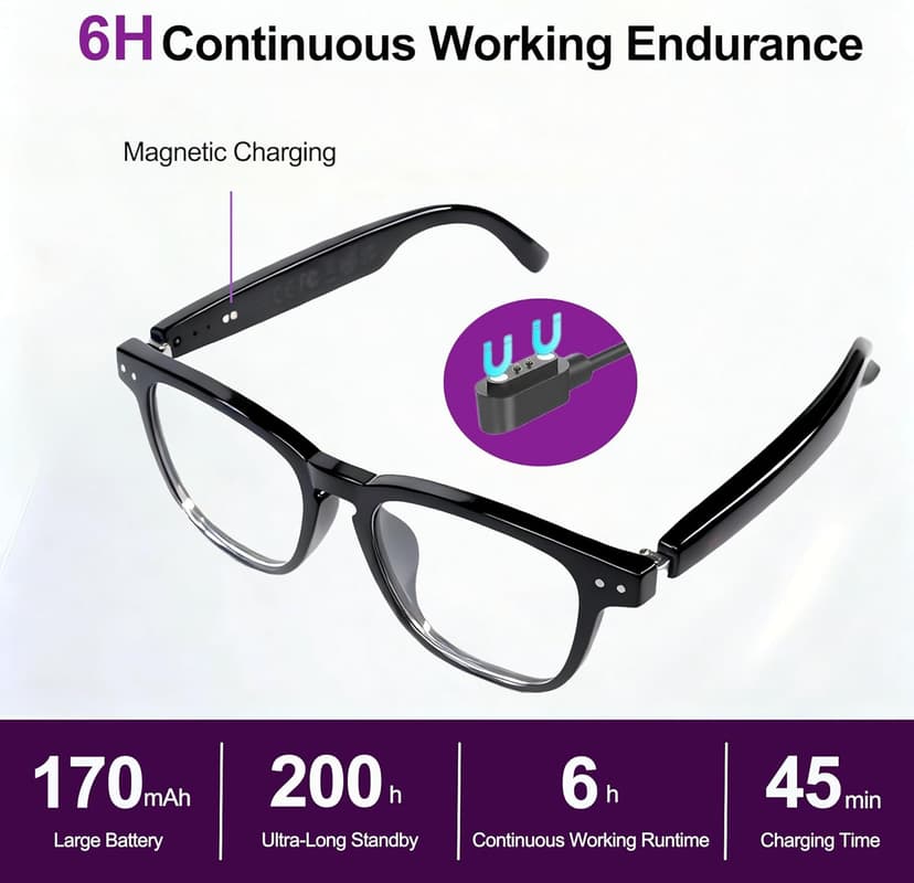 AI Smart Wireless Bluetooth Translation Glasses for Men/Women with Speakers/Bluetooth&140+ Languages Translation Sports/Travel/Drive/Busniess (C1+AI+Color Change Lenses+Black)