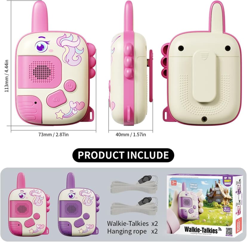 Walkie Talkies Toys for Girls:Unicorn Toys 2 Pack Birthday Gifts for 3 4 5-7 8 Year Old Girls Toy for 4 5 6 7 8-10 Year Old Camping Outdoor Game,Christmas Stocking Stuffers for Girls Kids B0D8QG23HQ