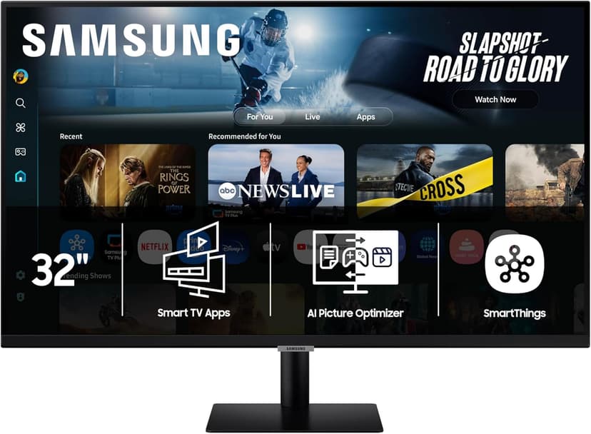 Samsung 32” Smart Monitor M7 (M70F) 4K UHD Display, Samsung Vision AI, Smart TV Apps, Gaming Hub, USB-C, HDMI and USB-A, Black, LS32FM702UNXZA, 2025