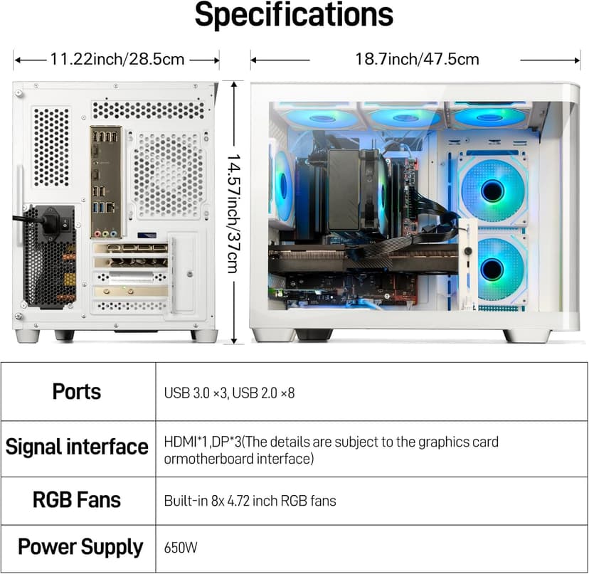 LXZ Gaming PC Desktop - Ryzen 7 9700X, Radeon RX 9060 XT 16GB, 32GB DDR5 RAM, 2TB NVMe 4.0 SSD, 850W PSU - Ready for 1440p & 4K 8K Gaming, VR, and Streaming Tower Computer (White)
