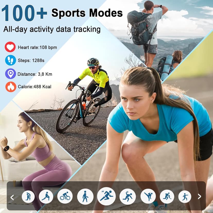 Smart Watch for Men Women(Answer/Make Calls), 1.95"HD 2025 New Smartwatches with Heart Rate/Sleep Monitor/Pedometer, Fitness Tracker 113+ Sport Mode IP68 Waterproof Running Watch for Android iOS