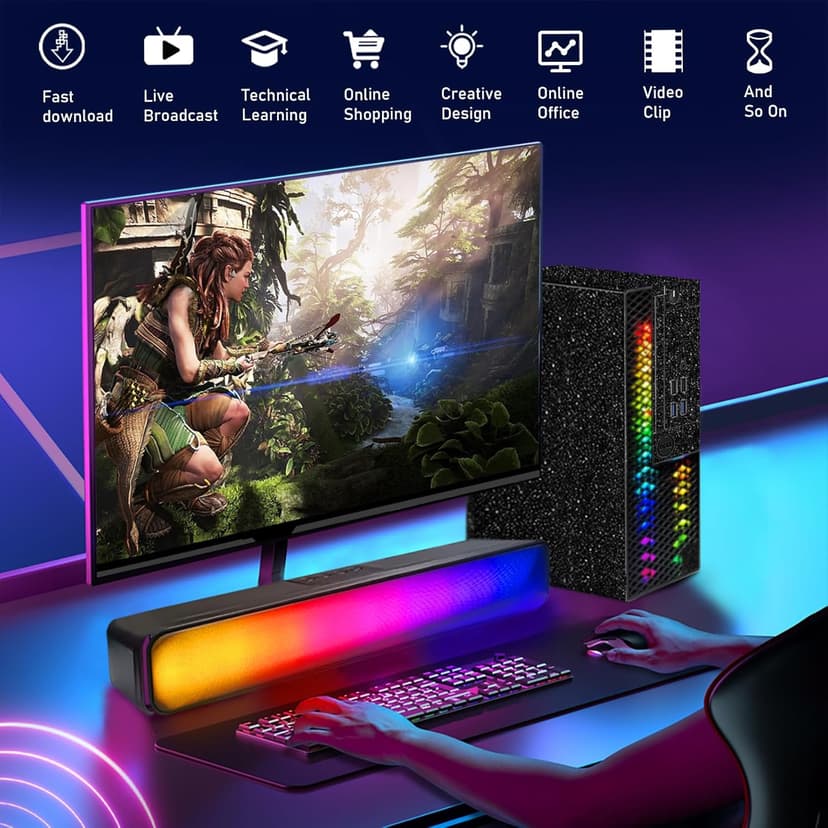 Dell RGB Gaming Desktop Computer, Intel Quad Core I5-6500 up to 3.6GHz, GeForce GTX 750 Ti 4G GDDR5, 16GB Memory, 512G SSD, RGB Keyboard & Mouse, 600M WiFi & Bluetooth 5.0, Windows 11 Pro (Renewed)
