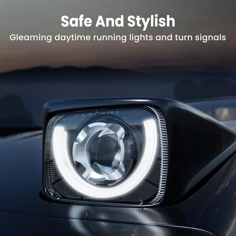 HWSTAR 2026 2000% Bright 5x7 7x6 H6054 Led Headlights Compatible w/Jeep Wrangler YJ Cherokee XJ [DOT][Anti-glare][DRL Turn Signal] Sealed Beam Ford Chevy Express GMC Savana Toyota Nissan D21 etc