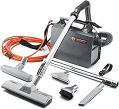 Hoover Commercial PORTAPOWER Lightweight Canister Vacuum Cleaner with Attachments, Portable Carriable Handheld Small Professional Grade Bagged, 8 Pounds, CH30000, Black