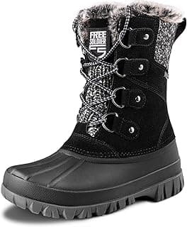 FREE SOLDIER Women's Waterproof Winter Cold Weather Snow Boots for Women Outdoor Fashion Duck Boots Comfortable Insulated