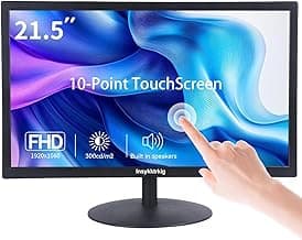 Touchscreen Monitor 21.5" FHD 1080P Multi-Touch Screen HDMI VGA Type-B Dual Speakers,75Hz,VESA,Brightness 300cd/m²,Tilt Adjust,PC Office Laptop Business Computer Desktop Touch Display