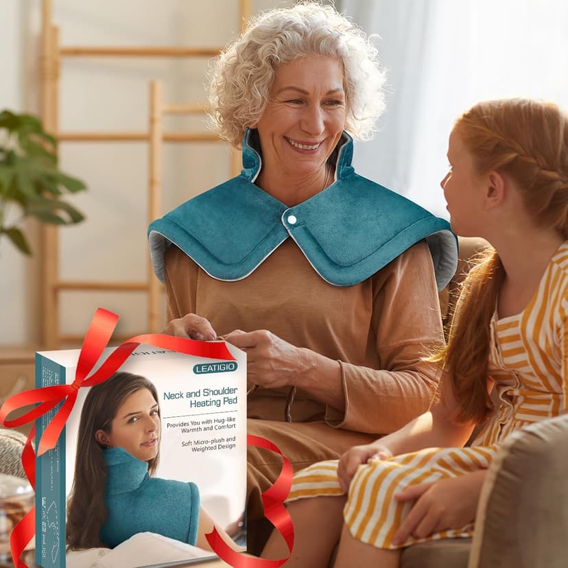 Heating Pad for Neck and Shoulder Pain Relief, Birthday Christmas Gifts for Women Mom Wife, 2lb Heated Neck Wrap Warmer for Daily Comfort, 6 Heat Settings 2 Hours Auto Shut Off, 17x23 inch, Blue