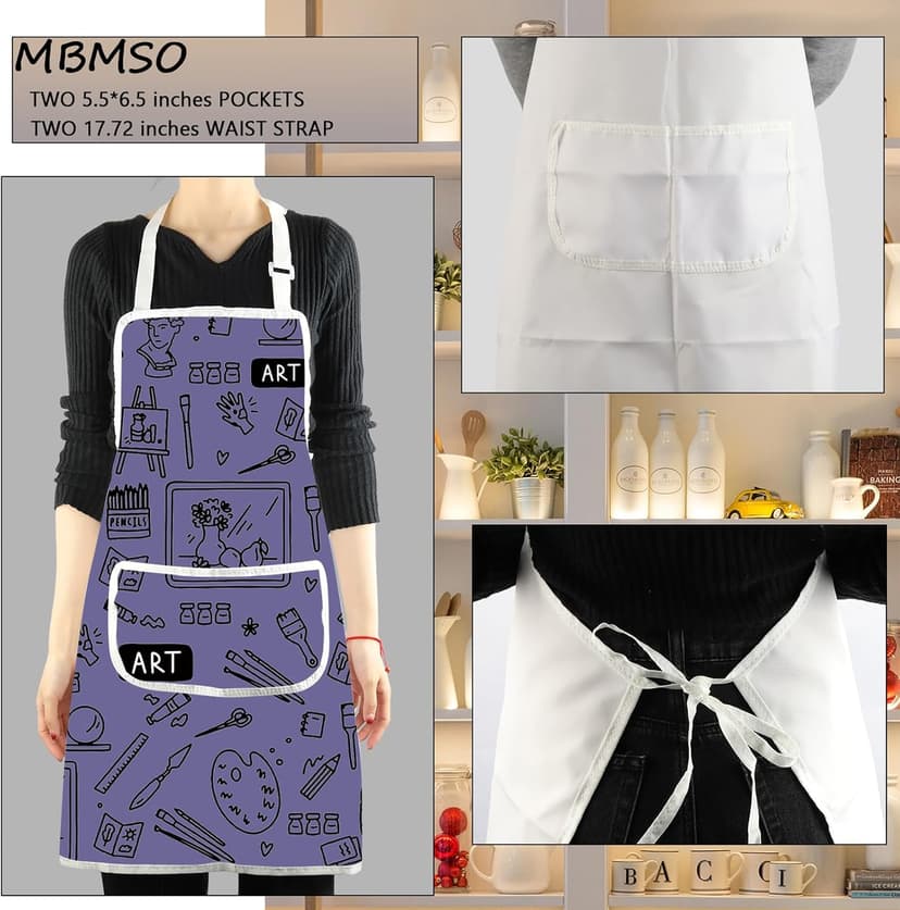 MBMSO Painting Artist Apron with Pockets Artist Painter Gifts Art Lover Gift for Art Teacher Student Painter Apron Waterproof B0CSDBGH7X