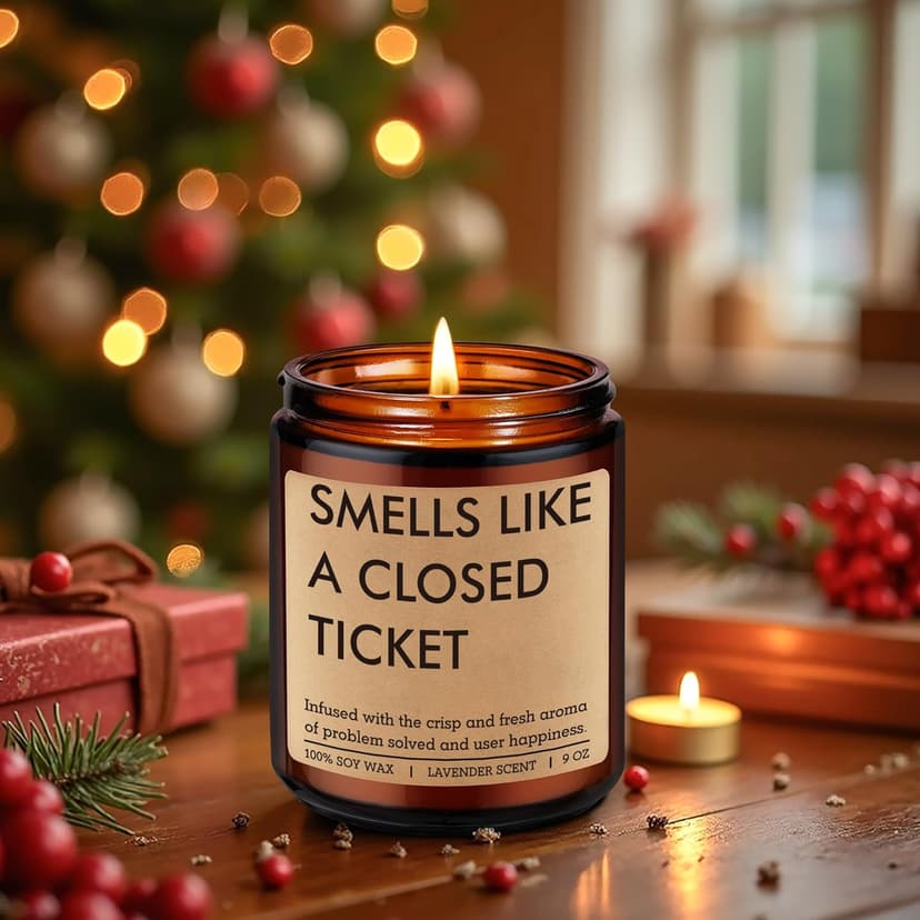 Miracu Tech Support Candle, Gifts for Tech Guys, IT Professionals, Information Technology Gifts for Techies Men, Technical Help Desk Decor, Computer Nerd Geek Engineer Technician Christmas Techy Idea