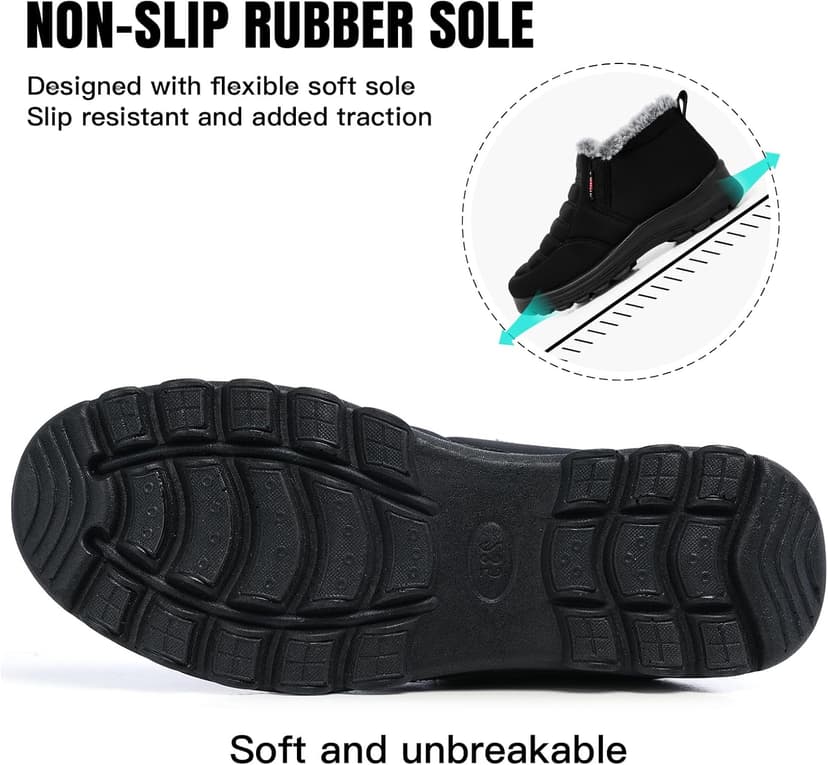 SHIBEVER Womens Snow Boots Ankle Booties Waterproof Winter Boots Synthetic Leather Side Zip Fashion Boots