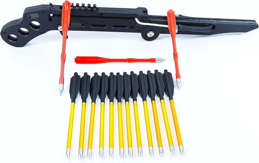 Tactical Pistol Crossbow, Self Opening Crossbow, Recurve Bow Equipped with 15 Aluminum Arrows