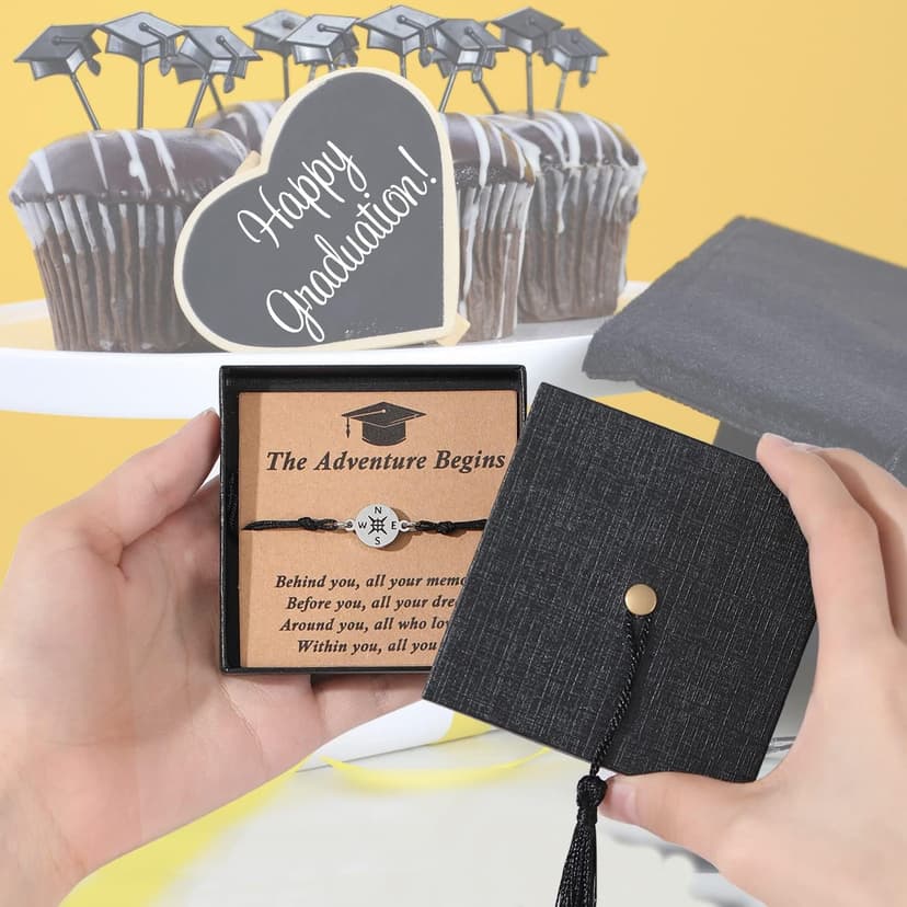 SAM & LORI Unique Grad Cap Box 2026 Graduation Gifts for Her/Him - Adjustable Unisex Bracelet for Primary/Middle School/High School/College Grads B0BWYSSGZJ