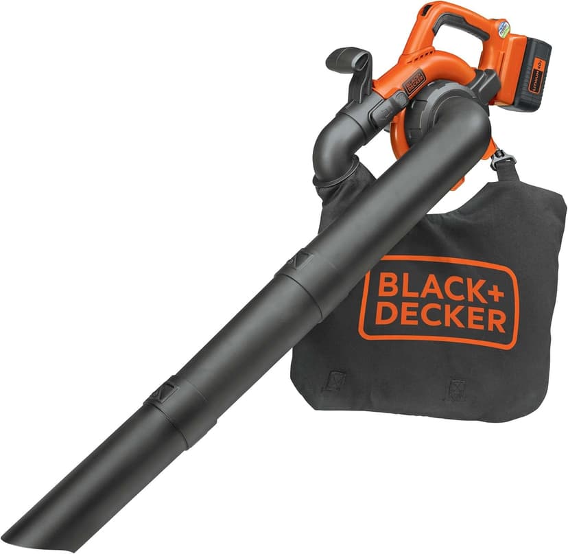 BLACK+DECKER Leaf Blower Cordless Leaf Vacuum and Mulcher Combo Kit, Battery and Charger Included, 40V 120 mph Air Speed, 6-Speed Dial, Built-in Scraper with Collection Bag (LSWV36)