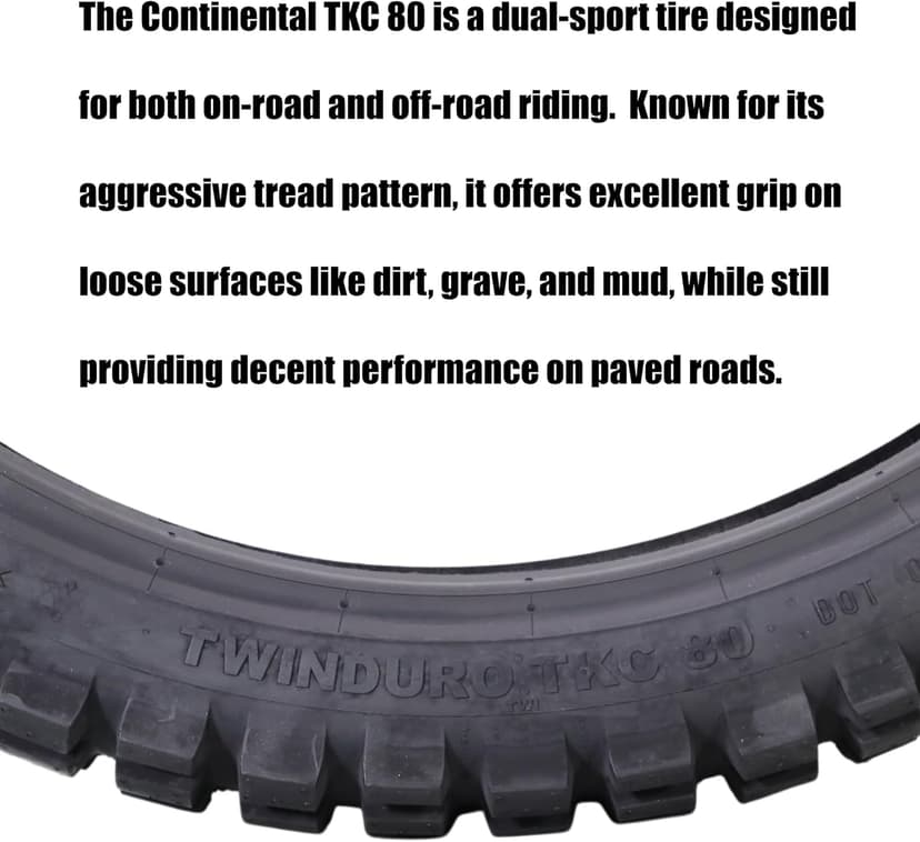 Continental TKC 80 Twinduro M+S Motorcycle Tire - Durable Off-Road & On-Road Motorcycle Tire for Adventure Touring (90/90-21)