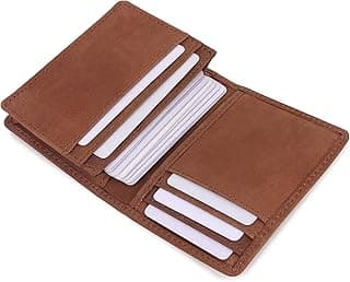 FOXHACKLE Leather Credit Card Holder For Men and Women,Small RFID Blocking Bifold Wallet (Hunter Tan)