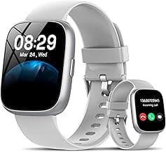 Smart Watch with Alexa Built-in, 1.83" HD Touchscreen Fitness Tracker with Bluetooth Calling, Fitness Watch with Heart Rate/Sleep Monitor/120+ Sports, IP68 Waterproof Smartwatch for Android iOS, Gray