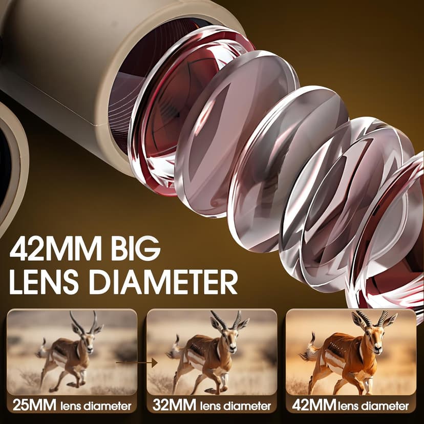 12x42 HD Binoculars for Adults High Powered Binoculars with Upgraded Phone Adapter Compact Binocular with Low Light Night Vision for Bird Watching Hunting Outdoor Sports Concerts Camo