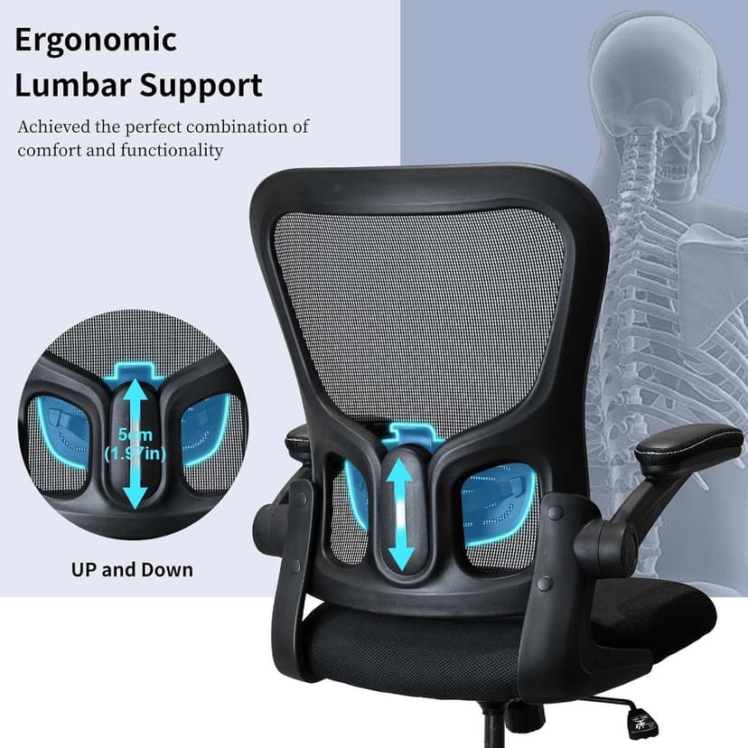 Drafting Chair, Ergonomic Tall Office Chair for Standing Desk, Counter Height Desk Chair with Adjustable Padded Armrests and Footrest Ring Standing Desk Chair Adjustable Height with Lumbar Support