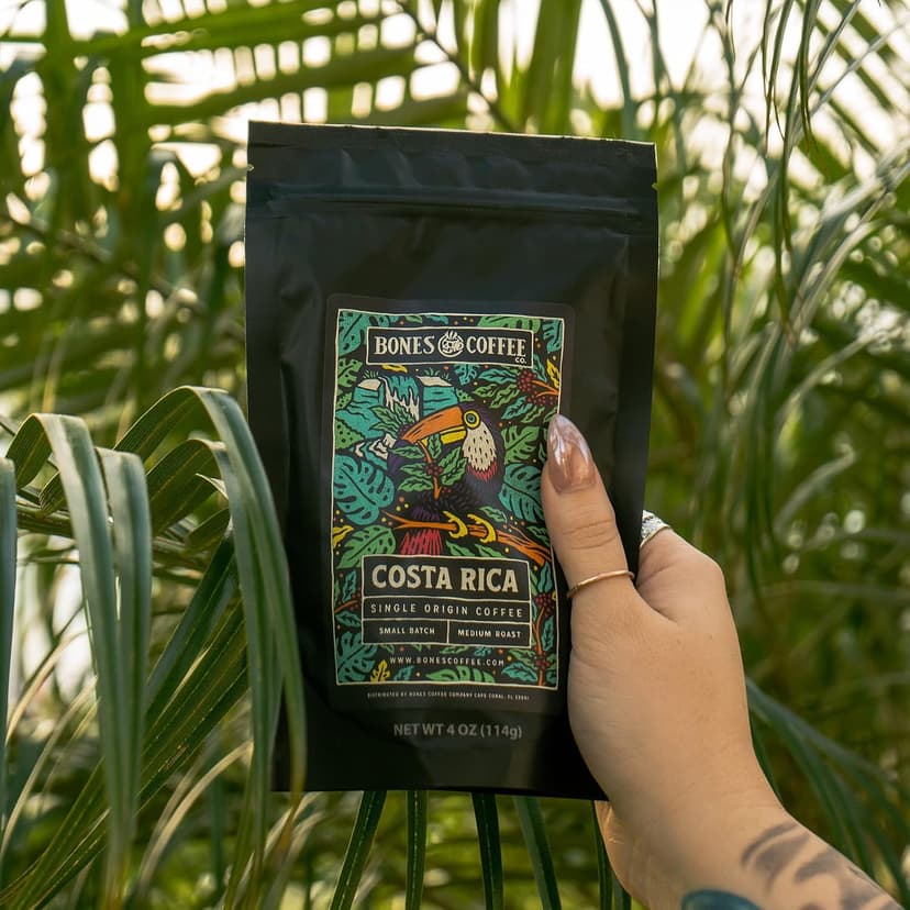 Bones Coffee Company NEW World Tour Sample Pack, Single-Origin Flavored Coffee Low Acid Medium Roast Arabica Beans Specialty Coffee Gifts Compatible Auto Drip and French Press, 4 oz Pack of 5 Ground B0BBY6V5T3