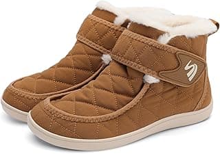 Spesoul Winter Boots for Women Waterproof Snow Boots Fuzzy Zero Drop Winter Shoes Slip On Ankle Booties for Outdoor Walking