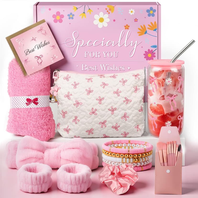 TUZELIYA Exquisite Birthday Gifts for Girls Teens - Best Birthday Presents for Her - Pink Unique Gift Baskets for Women - Back to School Gifts for Best Friends Girlfriend Daughter Mom Sister Coworker B0FMRHHVX6