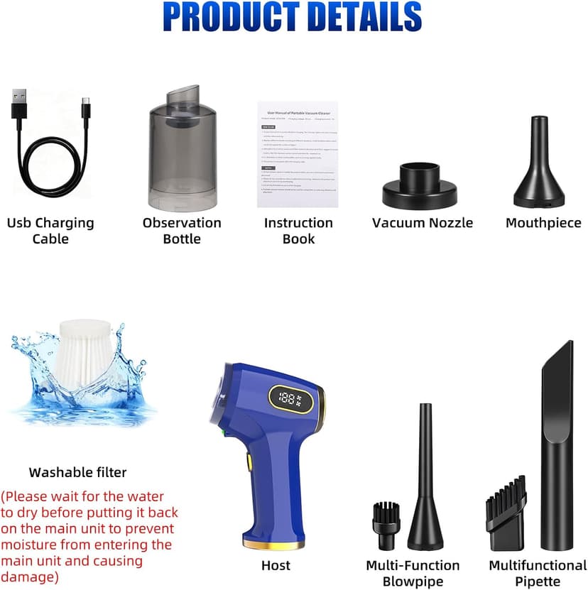 2026 Bug Vacuum Catcher,USB Rechargeable Insect Control for Adults and Kids,Spider Killer Insect Traps Catcher,Bug Catcher Indoor with LED Flashlight for Spider,Stink Bugs,Beetle,Cockroach,Ants,Moth