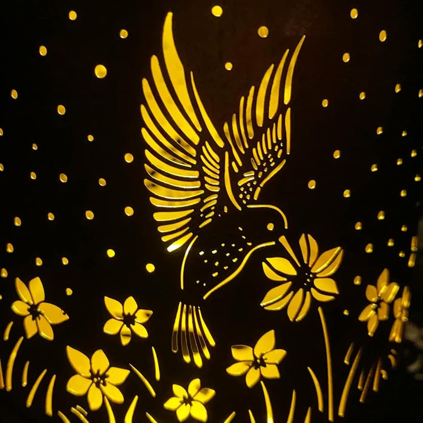 Hummingbird Birthday Gifts for Women Mom Grandma Solar Lanterns Outdoor Waterproof Garden Decor Metal Hanging LED Decorative Light for Patio Yard Lawn Backyard Front Porch Gardening Gifts
