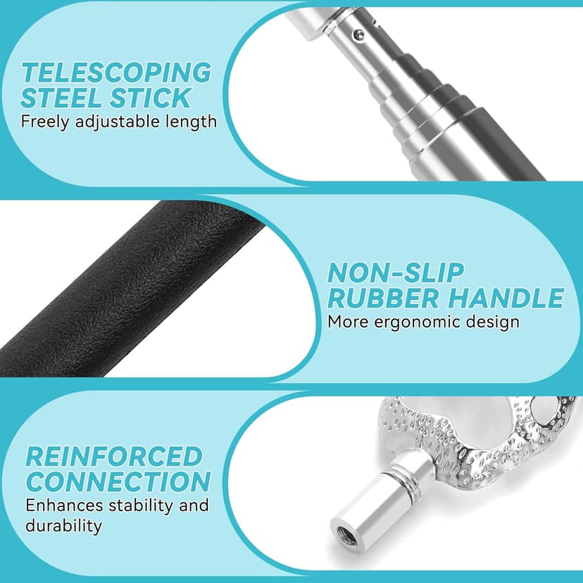 Telescoping Back Scratcher with 3Pcs Detachable Heads, Back Scratcher for Men/Women, Fathers Day Dad Gifts Birthday Gifts for Husband, Men, Women, Him, Her