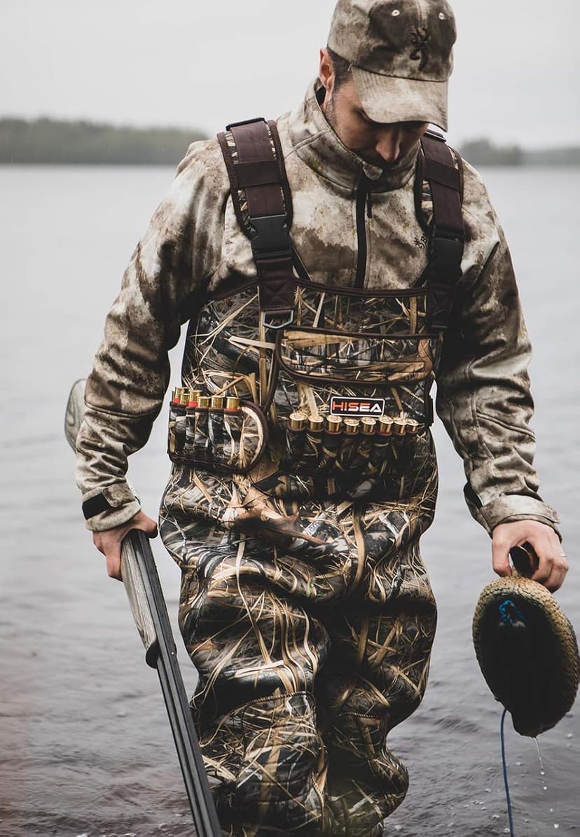 HISEA Hunting Waders for Men with 600G Insulated Boots, 4.5mm Neoprene Waterproof, Bootfoot Chest Wader Fishing Duck Hunting